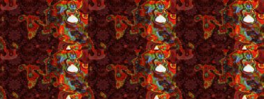 Güzel kumaş deseni. Güzel karalamalı çiçek desenli çizim. Küçük çiçekteki sevimli çiçek deseni. Raster illüstrasyonu.