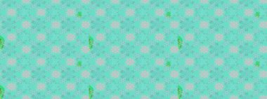 Mavi ve yeşil renkli çiçekler. Küçük çiçekte sevimli çiçek deseni var..