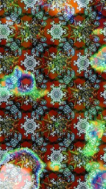 Soyut etnik raster çizim kalıbı. Arkaplan dokusu, duvar kağıdı, yeşil ve kahverengi renkli çiçek teması. Kabile sanatı boho baskısı, klasik çiçek arkaplanı.