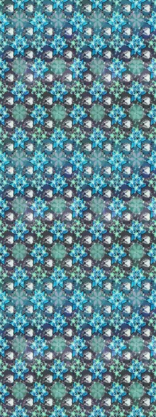 Raster illüstrasyonu. Mavi renkli Asya tekstili. Çiçek desenini çiz.