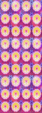 Çiçekli ipek eşarp. 1950-1960 motifleri. Pembe ve nötr pembe ve nötr. Retro tekstil tasarım koleksiyonu. El çizimi çiçek elementleriyle soyut, dikişsiz raster deseni..