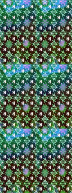 Yeşil renkli çiçekler. Renkli Bahar Teması eskiz kalıbı. Sevimli çiçek raster deseni. Düz Çiçek Elementleri Tasarımı.