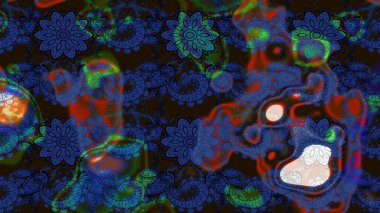 Raster çiçek izi. Raster Yumuşak kumaş deseni. Klasik taslak çizimi. Çiçek mavisi ve gri çizim deseni.