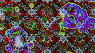 Kahverengi ve kırmızı renkte çiçekler. Renkli Yaz Temalı eskiz kalıbı. Raster illüstrasyonundaki çiçek desenli çizim. Düz Çiçek Elementleri Tasarımı.