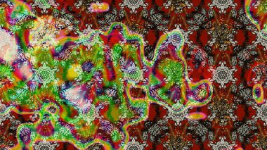 Renkli Bahar Teması eskiz kalıbı. Raster Şirin kumaş deseni. Düz Çiçek Elementleri Tasarımı. Eskiz klasiği.