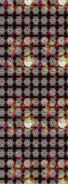 Güzel kumaş deseni. Raster suluboya deseni, narin çiçekler, siyah ve kahverengi çiçekler, tebrik kartı şablonu..