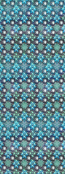 Raster illüstrasyonu. Mavi renkli Asya tekstili. Çiçek desenini çiz.