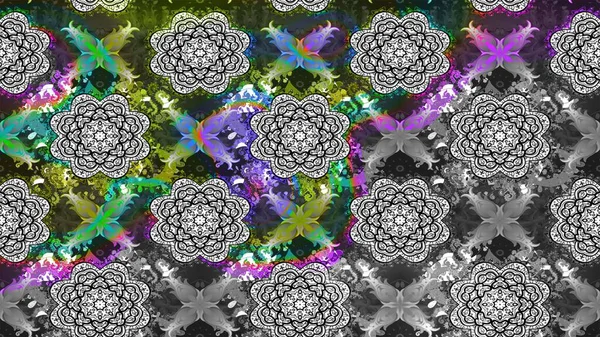 Raster deseni. Doğa. Çiçek kompozisyonu. Çiçek arkaplan. - Gri ve yeşil çiçekler. Çiçek kolajı. Küçük çiçekte güzel desen var..