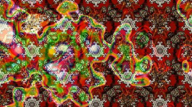 Tekrar eden çiçek arkaplanı, zarif kahverengi ve kırmızı çiçek duvar kağıdı. Kahverengi ve kırmızı renkler üzerine çiçek desenli çizimler, el yapımı papatyalar, papatyalar..