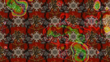 Raster. Kumaş, tekstil, duvar kağıdı baskısı için. Raster illüstrasyonu. Tomurcukları çiçek olan sevimli bir çiçek deseni. Eskiz geçmişi. Antika retro tarzı.