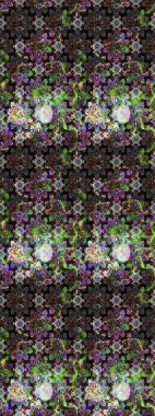 Şirin, zarif çiçekler Raster illüstrasyonu. Yapraklı çizim şekli. Davetiye ve kartpostal tasarımı için dekoratif çiçek unsurları. Tekstil için figür. Poster veya kapak için arkaplan.