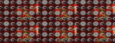 Kırmızı ve siyah renkte çiçekler. Küçük çiçekte sevimli çiçek deseni var..