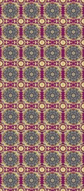 Altın desenli gri, mor ve bej renklerde altın elementler. İslam tasarımı. Çiçek kiremitleri. Kusursuz desenli oryantal süs. Raster altın tekstil baskısı.