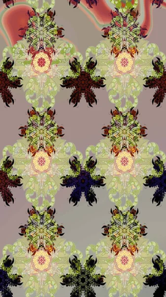 Gri renkli çiçekler. Düz Çiçek Elementleri Tasarımı. Renkli Bahar Teması eskiz kalıbı. Raster illüstrasyonu. Çiçekli çiçek deseni, suluboya..