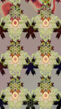 Gri renkli çiçekler. Düz Çiçek Elementleri Tasarımı. Renkli Bahar Teması eskiz kalıbı. Raster illüstrasyonu. Çiçekli çiçek deseni, suluboya..