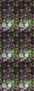 Şirin, zarif çiçekler Raster illüstrasyonu. Yapraklı çizim şekli. Davetiye ve kartpostal tasarımı için dekoratif çiçek unsurları. Tekstil için figür. Poster veya kapak için arkaplan.