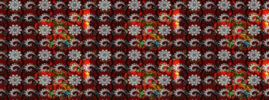 Kırmızı ve siyah renkte çiçekler. Küçük çiçekte sevimli çiçek deseni var..