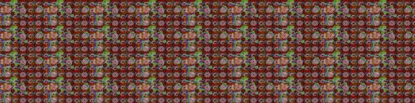 Kahverengi ve yeşil kahverengi ve yeşil. 1950-1960 motifleri. El çizimi çiçek unsurları olan soyut çizim raster deseni. Retro tekstil tasarım koleksiyonu. Çiçekli ipek eşarp..