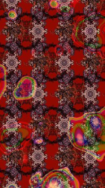 Kırmızı renklerde. Raster illüstrasyonu. Çiçekli güzel suluboya desen.