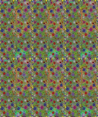 Yeşil renkli çiçekler. Raster illüstrasyonunda kusursuz çiçek deseni.