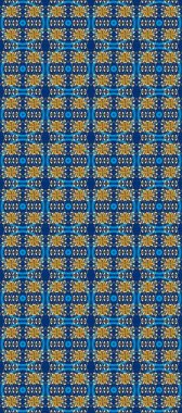 Damask kusursuz yinelenen arkaplan. Barok tarzında altın çiçekli süs. Altın element mavi ve kahverengi renklerde. Doku arkaplanı üzerine altın duvar kağıdı.