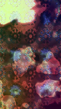 Raster illüstrasyonu. Renkli Bahar Teması eskiz kalıbı. Taslak desenli, modaya uygun kumaş deseni. Düz Çiçek Elementleri Tasarımı. Şirin çiçek elementleri..