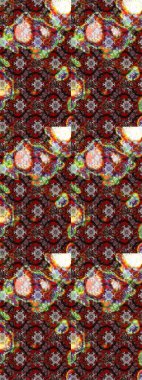 Çiçek desenli eskiz. Gömlek baskısı için çiçek boyası. Kahverengi ve kırmızı renkte çiçekler.