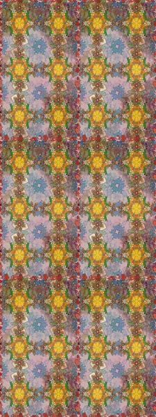 Tarafsız ve kahverengi renkte etnik çiçeklerle süslenmiş zarif bir eskiz şekli. Raster Çiçek İllüstrasyon Şirin Tekstil.