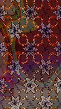 Kahverengi renkli çiçekler. Düz Çiçek Elementleri Tasarımı. Çiçek desenli eskiz, yaz çiçekleri. Renkli Bahar Teması çizim şablonu.