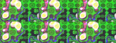 Ultraviyole kumaş deseni. Çizim kalıbı. Raster illüstrasyonu. Organik motif arkaplanı.