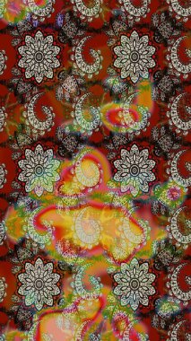 Çiçekli bahar çiçekleri. Küçük renkli çiçekler. Robot resim. Küçük çiçekte güzel bir desen. Moda baskıları için zarif bir şablon. Motley illüstrasyonu.