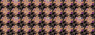 Siyah renkte güzel bir tekstil. Suluboya çiçekli çiçek deseni. Raster illüstrasyonu.