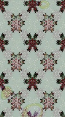 Çiçekli güzel suluboya desen. Gri renklerde. Raster illüstrasyonu.