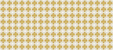 Kusursuz klasik raster beyaz, sarı ve altın desenli. Klasik klasik klasik arka plan. Geleneksel oryantasyon süsü.