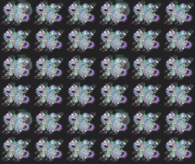 Gri renkli çiçekler. Kumaş desenli papatya çiçekleri ayrıntıları.