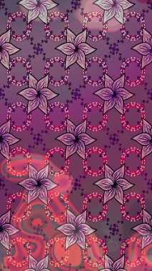 Çiçek deseni. Raster illüstrasyonu. Düz Çiçek Elementleri Tasarımı. Chichi 'nin kumaş kalıbını çiz. Renkli Bahar Teması çizim şablonu.