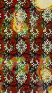 Çizim kalıbı. Ultraviyole kumaş deseni. Organik motif arka planı. Raster illüstrasyonu.