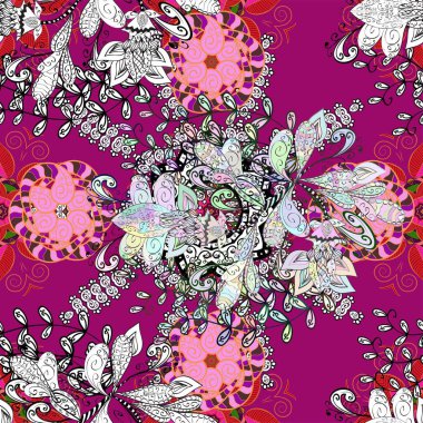 Çiçekli karalama şeklinde Raster çiçek deseni. Nazik, narin çiçek arkaplanı. Hoş renklerde çiçekler.