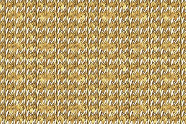 Bej, sarı ve kahverengi renkli desen. Raster Golden Mehndi kusursuz desen. Kına dövmeli süs çiçekleri, altın çıkartmalar, mehndi ve yoga tasarımı, kartlar ve parmak izleri..