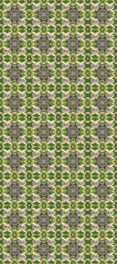 Damask arkaplanı tekerrür ediyor. Antika altın tekrarlanabilir duvar kağıdı. Altın element yeşil, gri ve bej renklerde. Barok tarzında altın çiçek süsü..