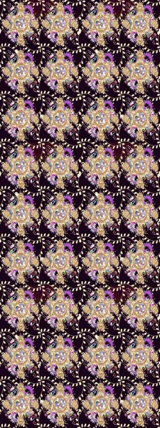 Raster güzel kumaş deseni çiziyor. Çiçek deseni. Düz Çiçek Elementleri Tasarımı. Renkli Bahar Teması çizim şablonu.