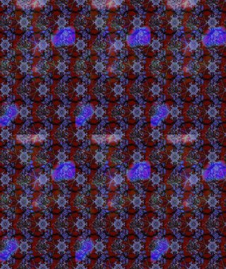 Şirin çiçekli eskiz deseni ve kahverengi renkli yapraklar, suluboya çiçek deseni, duvar kağıdı, kart veya kumaş için fayanslı. Raster illüstrasyonu.