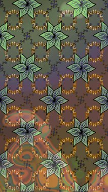 Hediye ambalaj kağıdı, tebrik kartları, posterler ve pankart tasarımı. Kahverengi renkli çiçekler. Raster düz çiçek çizim deseni.