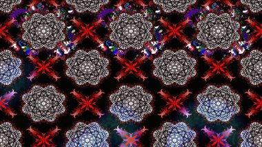 Tekstil, tebrik kartı, boyama kitabı, telefon kılıfı baskısı için kullanılabilir. Kızılderili desenli desenli desenli şal deseni. Etnik Mandala süsü. Raster Henna dövme stili.