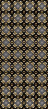 Davetiyeler, kartlar, web sayfası için Raster illüstrasyon. Gri, bej ve kahverengi renklerde altın element. Doğu tarzı element. Altın desenli çiçek dekoru. Çizgi sanatı tasarım şablonu için sınırsız sınır.