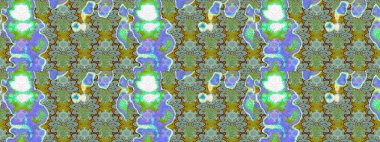 Yeşil ve mavi renkte çiçekler. Raster illüstrasyonunda çiçek deseni çizimi.