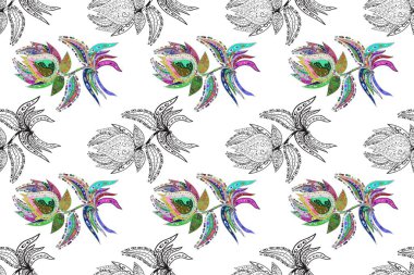 Beyaz, gri ve kırmızı renklerde parlak çiçekli halı deseni.