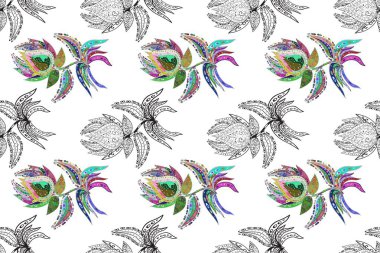 Beyaz, gri ve kırmızı renklerde parlak çiçekli halı deseni.