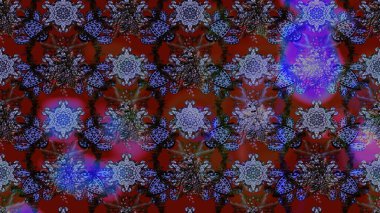 Raster illüstrasyonu. Küçük çiçekteki sevimli çiçek deseni. Raster deseni. Kibarca, yaz çiçekleri kırmızı ve mor renklerde.