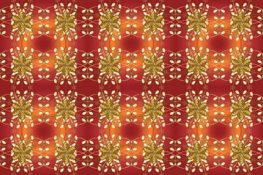 Kusursuz desenli çiçekler ve çiçek desenli çizimler. Duvar kağıtları, giysiler, erkekler ve kızlar için soyut, pürüzsüz desen. Basit bir şekilde. Kırmızı, turuncu ve kahverengi kıvrımlar.